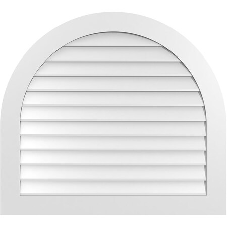 Ekena Millwork Round Top Surface Mount PVC Gable Vent: Non-Functional, w/ 3-1/2"W x 1"P Standard Frame, 40"W x 36"H GVPRT40X3601SN